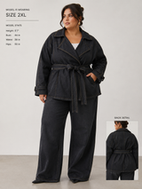 Black Denim Wrap Jacket