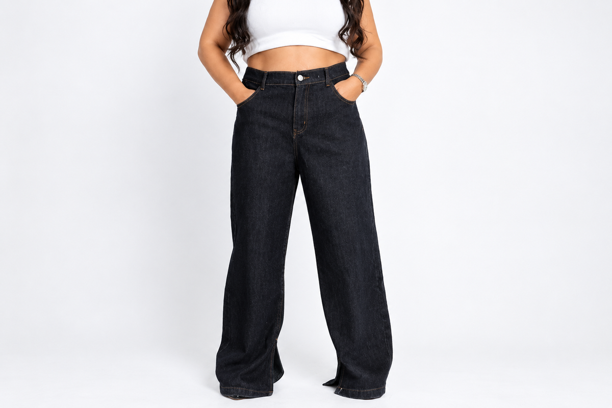 Nola Wide Leg Jeans – Dark Denim