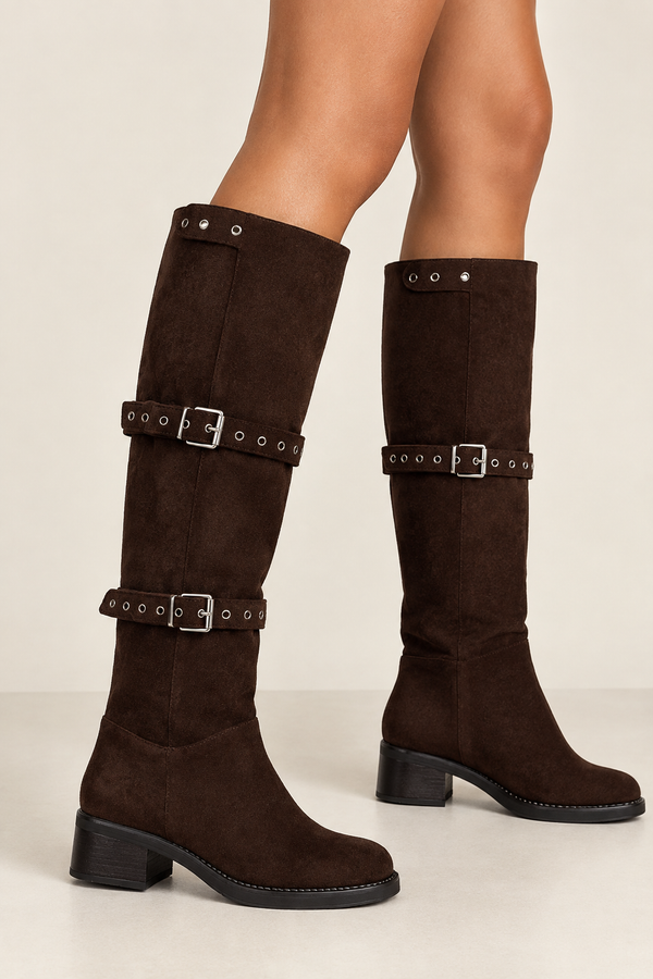 SIENA – Suede Buckle Boots
