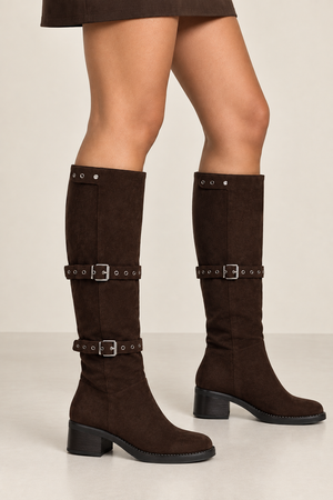 SIENA – Suede Buckle Boots
