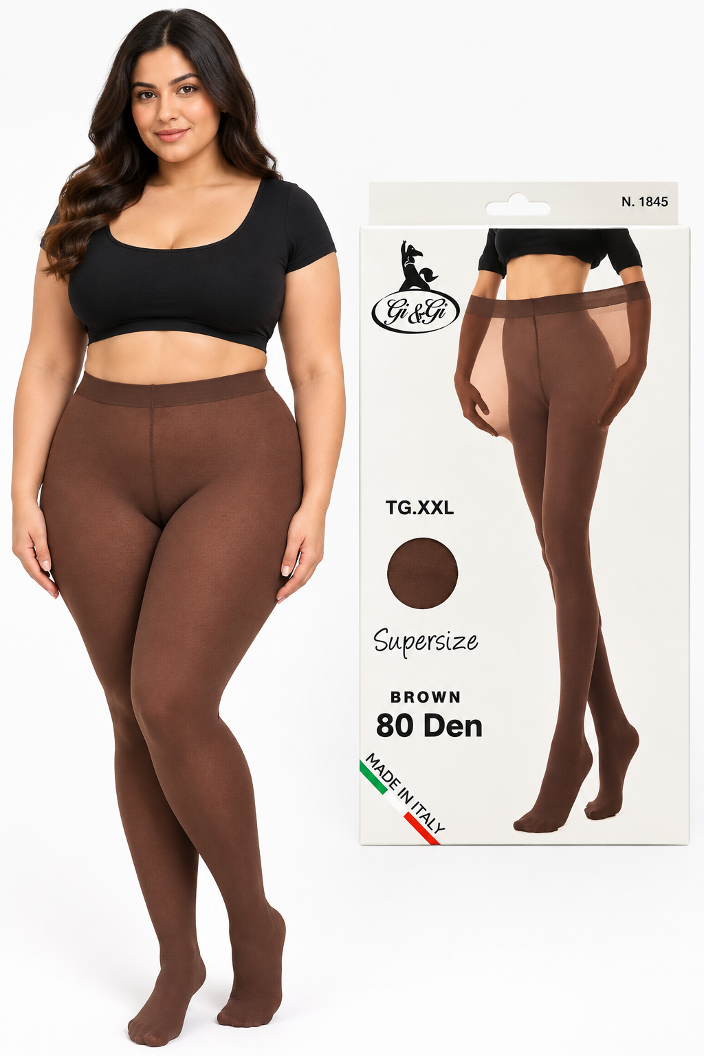 Supersize Strumpfhose 80 DEN – Braun – XXL