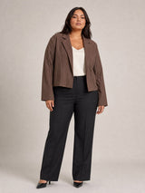 Brown Pinstripe Tailored Coat