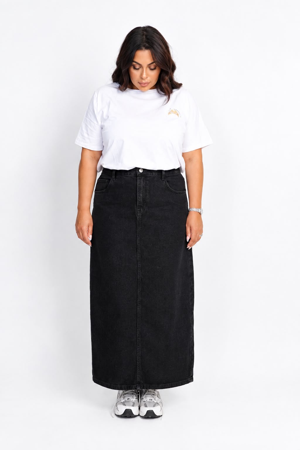 Naya Maxi Jeansrock – Black Denim