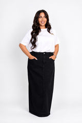 Naya Maxi Jeansrock – Black Denim