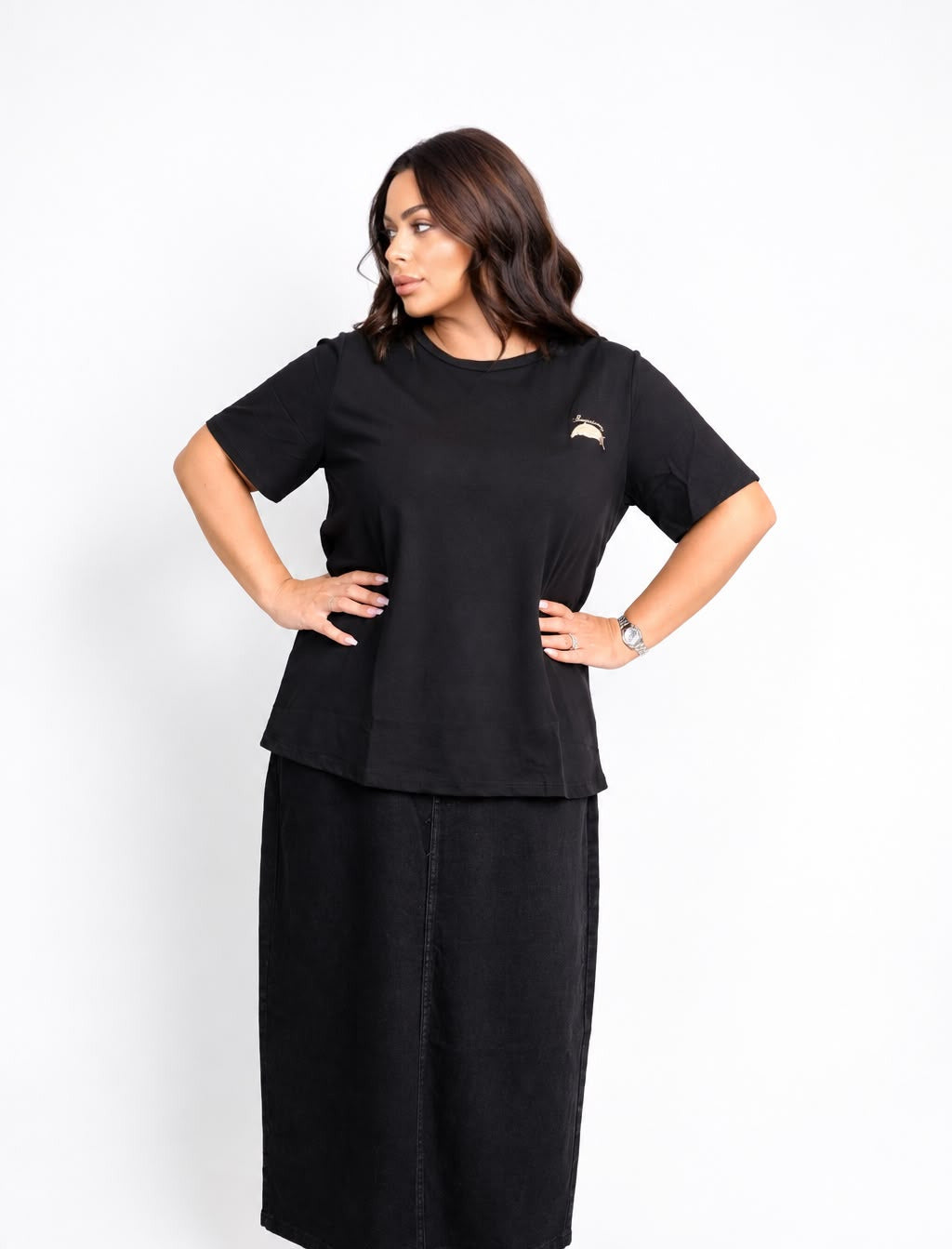 Naya Maxi Jeansrock – Black Denim