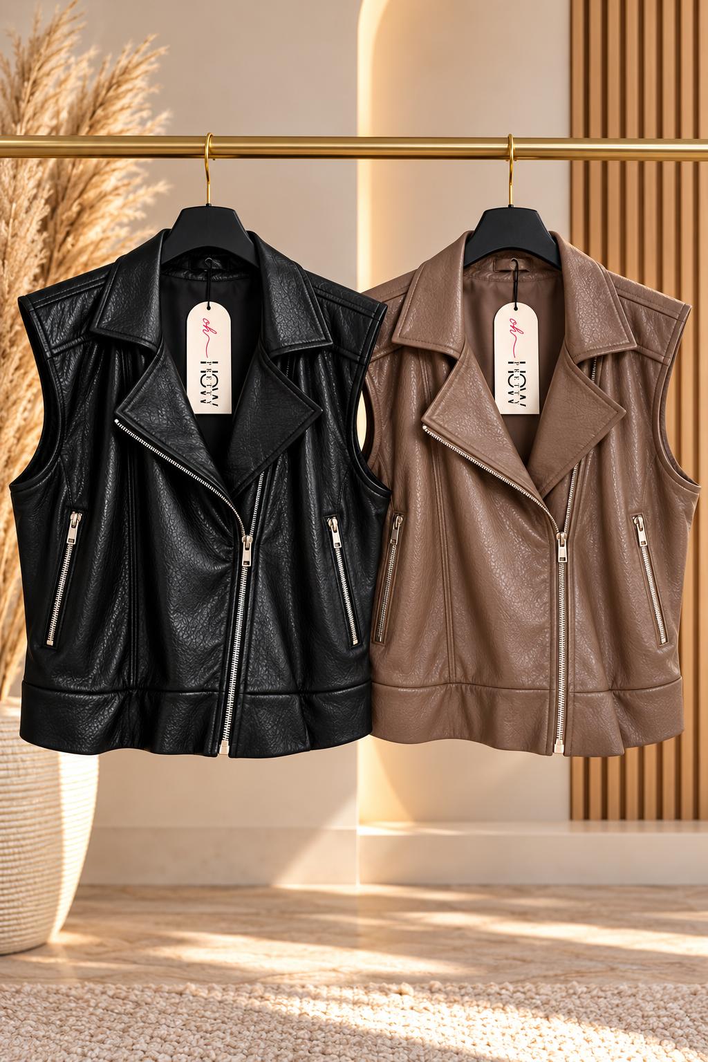 Oversize Bikerjacke in Lederoptik Versch. Farben