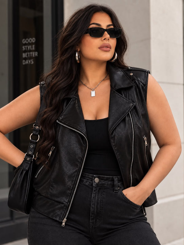 Oversize Bikerjacke in Lederoptik Versch. Farben