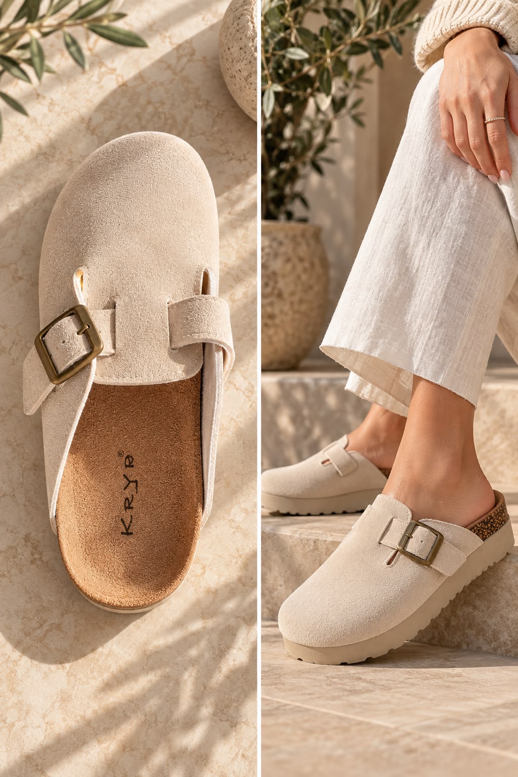 Mila – Comfort Clog Beige
