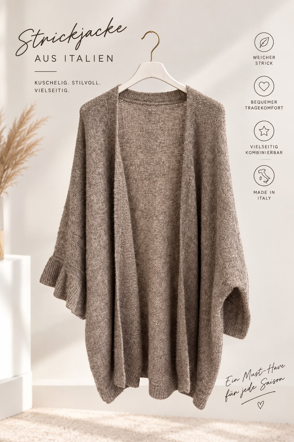 Strickjacke aus Italien – kuschelig & vielseitig