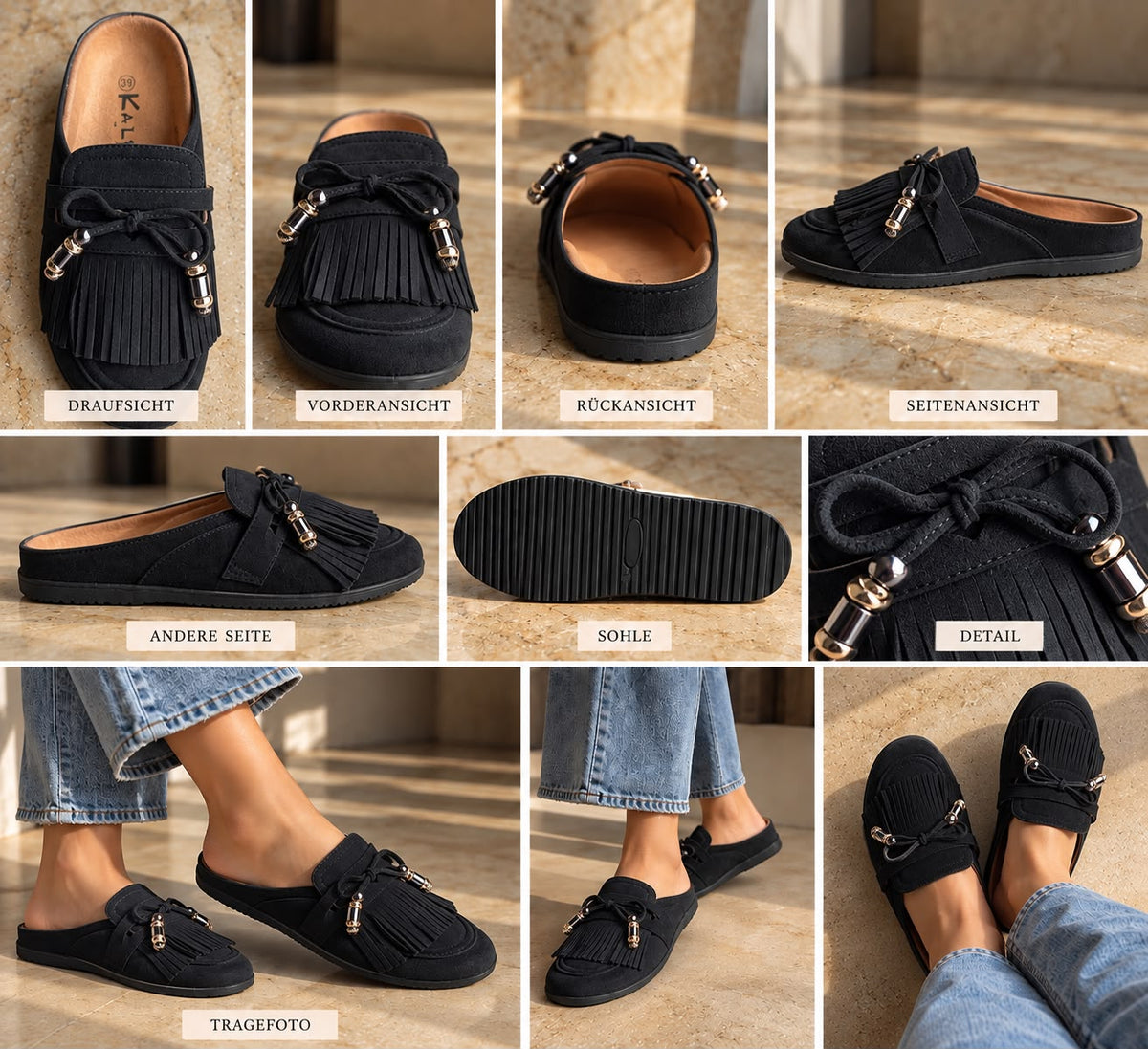 Nayla Boho Loafer Black