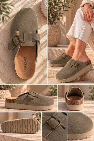 Mila- Comfort Clog Khaki