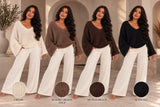 Oversize Strickpullover mit V-Ausschnitt & Bindeband
