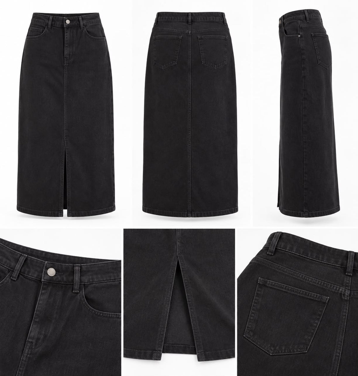 Naya Maxi Jeansrock – Black Denim