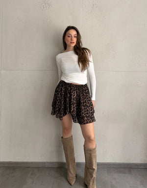 Leo Skort mit Leopardenmuster